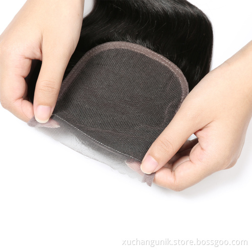 Wholesale raw thin HD lace transparent 4X4 5X5 6X6 7x7 closure, Virgin Brazilian human hair 13*4 13*6 HD lace frontal closure